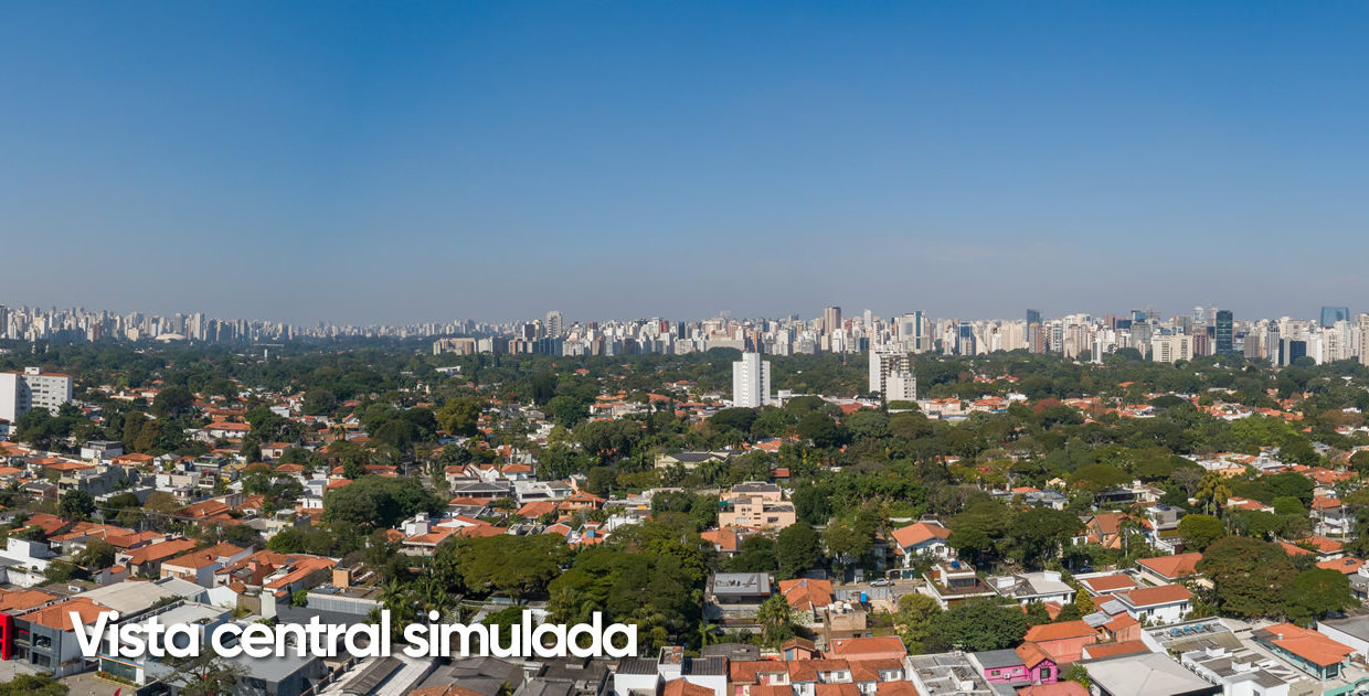 Vista Áerea Simulada do 18º Andar do P11 Pinheiros