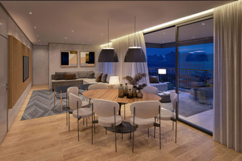 Living do Apto de 95m² do Lançamento Exclusiv Vila Mariana