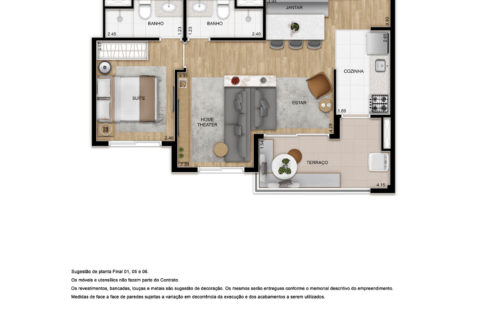 Opção 2 - Planta de 54m² do TEG Mooca