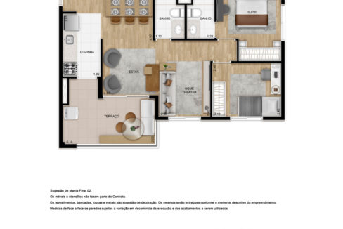 Opção 4 - Planta de 67m² do TEG Mooca